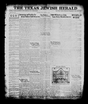 Primary view of object titled 'The Texas Jewish Herald (Houston, Tex.), Vol. 21, No. 17, Ed. 1 Thursday, August 2, 1928'.