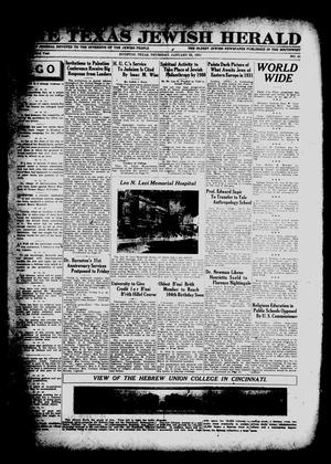 Primary view of object titled 'The Texas Jewish Herald (Houston, Tex.), Vol. 23, No. 41, Ed. 1 Thursday, January 22, 1931'.
