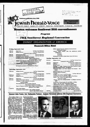 Primary view of object titled 'Jewish Herald-Voice (Houston, Tex.), Vol. 69, No. 23, Ed. 1 Thursday, September 1, 1977'.