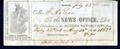 Thumbnail image of item number 1 in: '[Receipt from the Galveton Tri-Weekly News to Fred A. Rice - July 28, 1863]'.