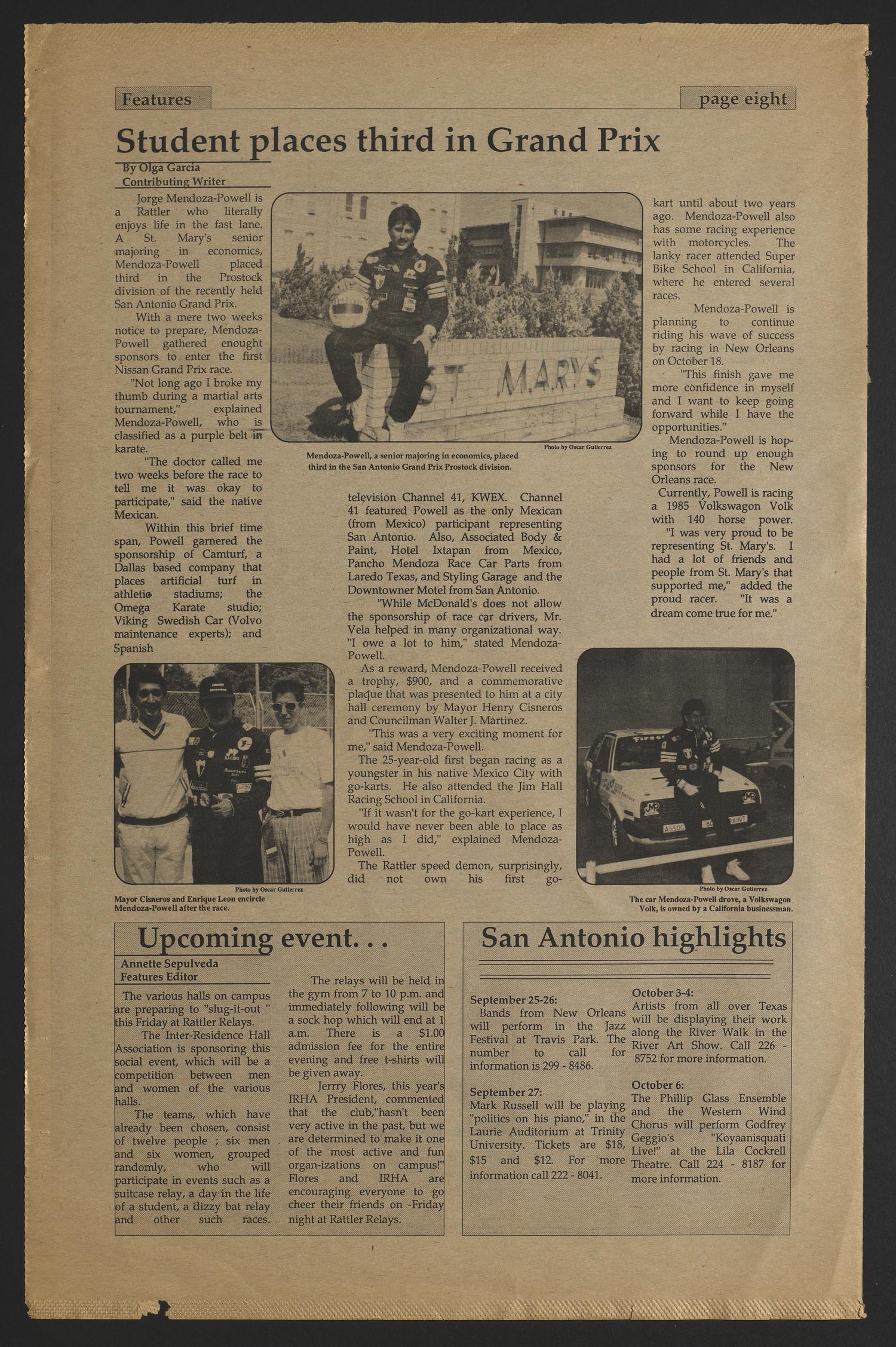 The Rattler (San Antonio, Tex.), Vol. 73, No. 1, Ed. 1 Wednesday, September 23, 1987
                                                
                                                    [Sequence #]: 8 of 12
                                                