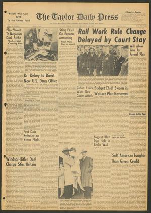 The Taylor Daily Press (Taylor, Tex.), Vol. 50, No. 1, Ed. 1 Friday, December 28, 1962