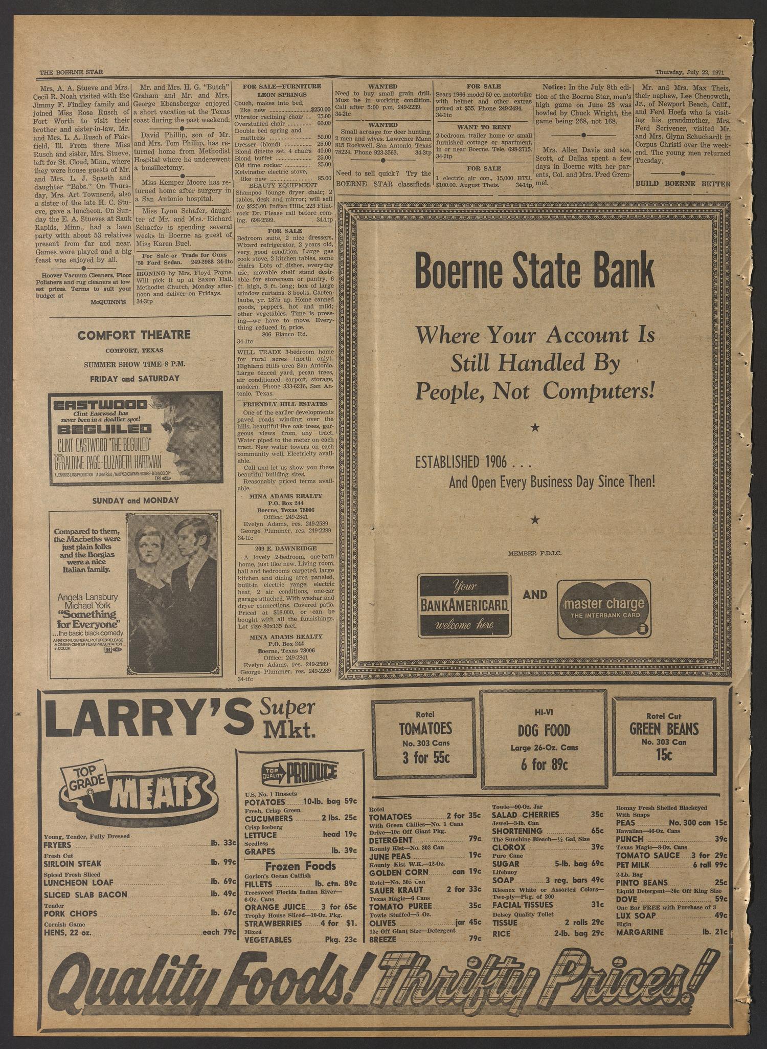 The Boerne Star (Boerne, Tex.), Vol. 66, No. 34, Ed. 1 Thursday, July 22, 1971
                                                
                                                    [Sequence #]: 2 of 8
                                                