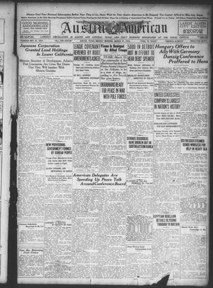 Primary view of object titled 'Austin American (Austin, Tex.), Ed. 1 Monday, March 31, 1919'.