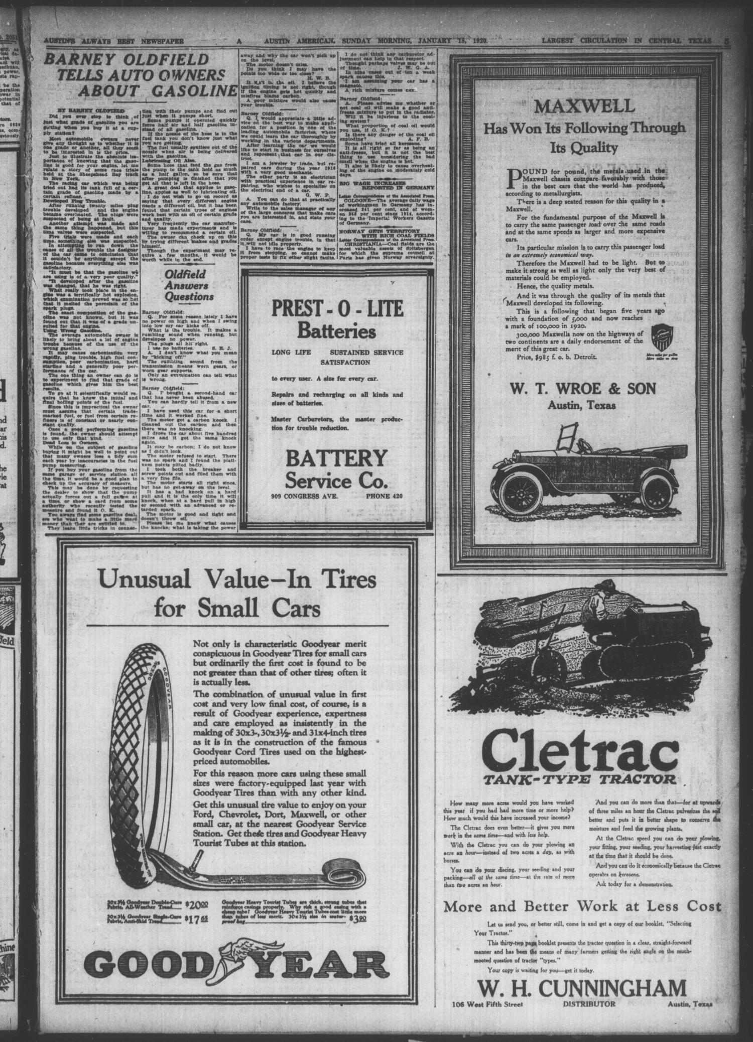 Austin American (Austin, Tex.), Ed. 1 Sunday, January 18, 1920
                                                
                                                    [Sequence #]: 5 of 24
                                                