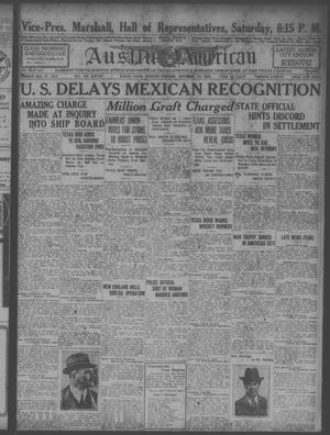 Primary view of Austin American (Austin, Tex.), Ed. 1 Thursday, November 18, 1920
