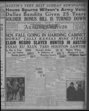 Primary view of object titled 'Austin American (Austin, Tex.), Ed. 1 Sunday, February 6, 1921'.