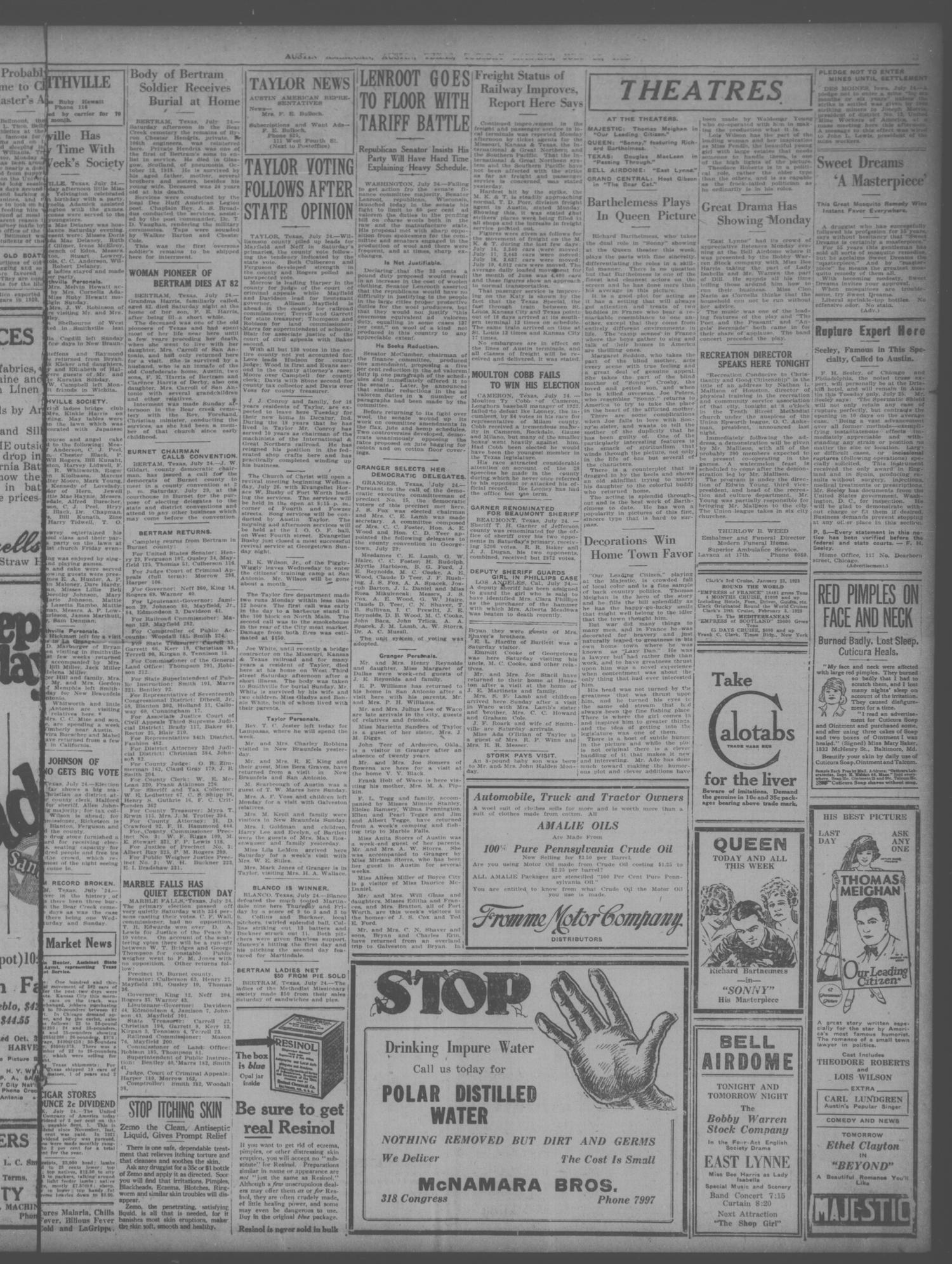 The Austin American (Austin, Tex.), Vol. 9, No. 46, Ed. 1 Tuesday, July 25, 1922
                                                
                                                    [Sequence #]: 3 of 8
                                                