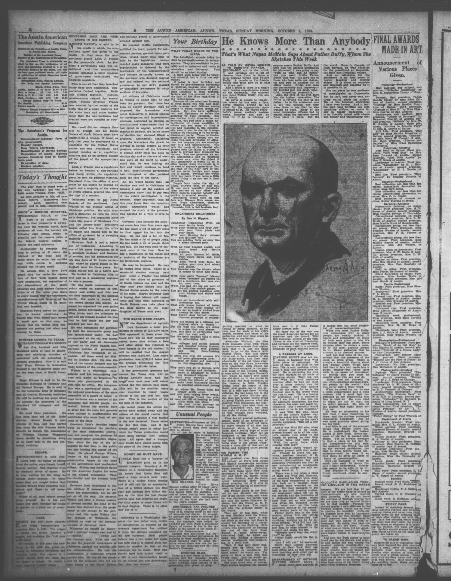 The Austin American (Austin, Tex.), Vol. 10, No. 114, Ed. 1 Sunday, October 7, 1923
                                                
                                                    [Sequence #]: 4 of 40
                                                