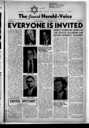Primary view of The Jewish Herald-Voice (Houston, Tex.), Vol. 48, No. 45, Ed. 1 Thursday, February 11, 1954