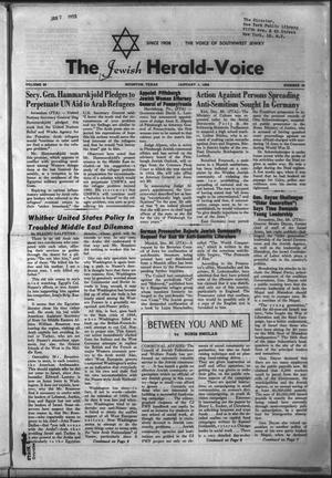 Primary view of object titled 'The Jewish Herald-Voice (Houston, Tex.), Vol. 53, No. 40, Ed. 1 Thursday, January 1, 1959'.