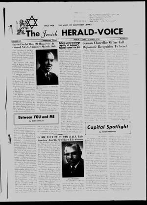 Primary view of object titled 'The Jewish Herald-Voice (Houston, Tex.), Vol. 59, No. 51, Ed. 1 Thursday, March 11, 1965'.