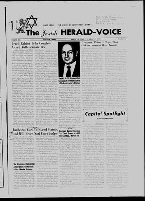 Primary view of object titled 'The Jewish Herald-Voice (Houston, Tex.), Vol. 59, No. 52, Ed. 1 Thursday, March 18, 1965'.