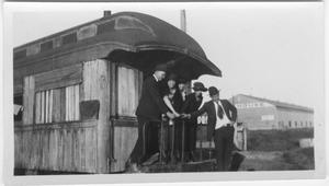 Primary view of object titled '[On a train car in Texas City in 1921]'.