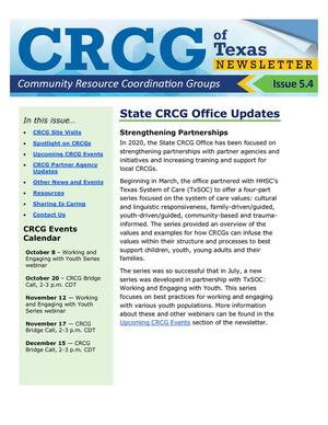 Primary view of object titled 'CRCG Newsletter, Number 5.4, October 2020'.