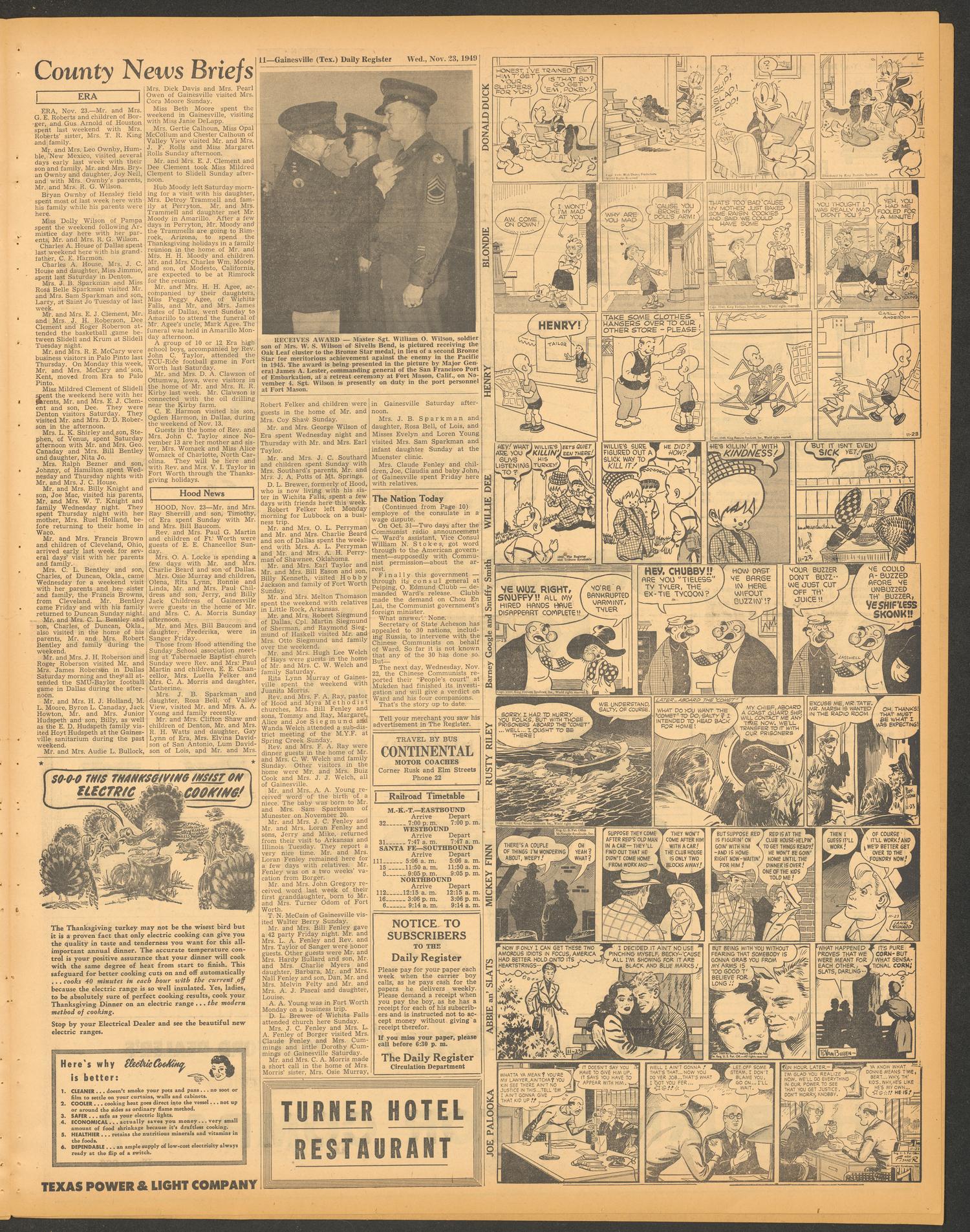 Gainesville Daily Register and Messenger (Gainesville, Tex.), Vol. 60, No. 74, Ed. 1 Wednesday, November 23, 1949
                                                
                                                    [Sequence #]: 11 of 12
                                                