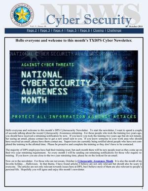 Primary view of object titled 'Cyber Security News, Volume 3, Issue 10, October 2018'.