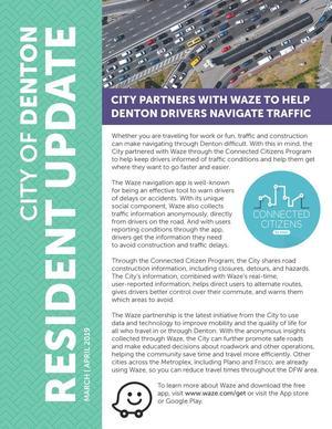 Primary view of object titled 'City of Denton Resident Update: March/April 2019'.