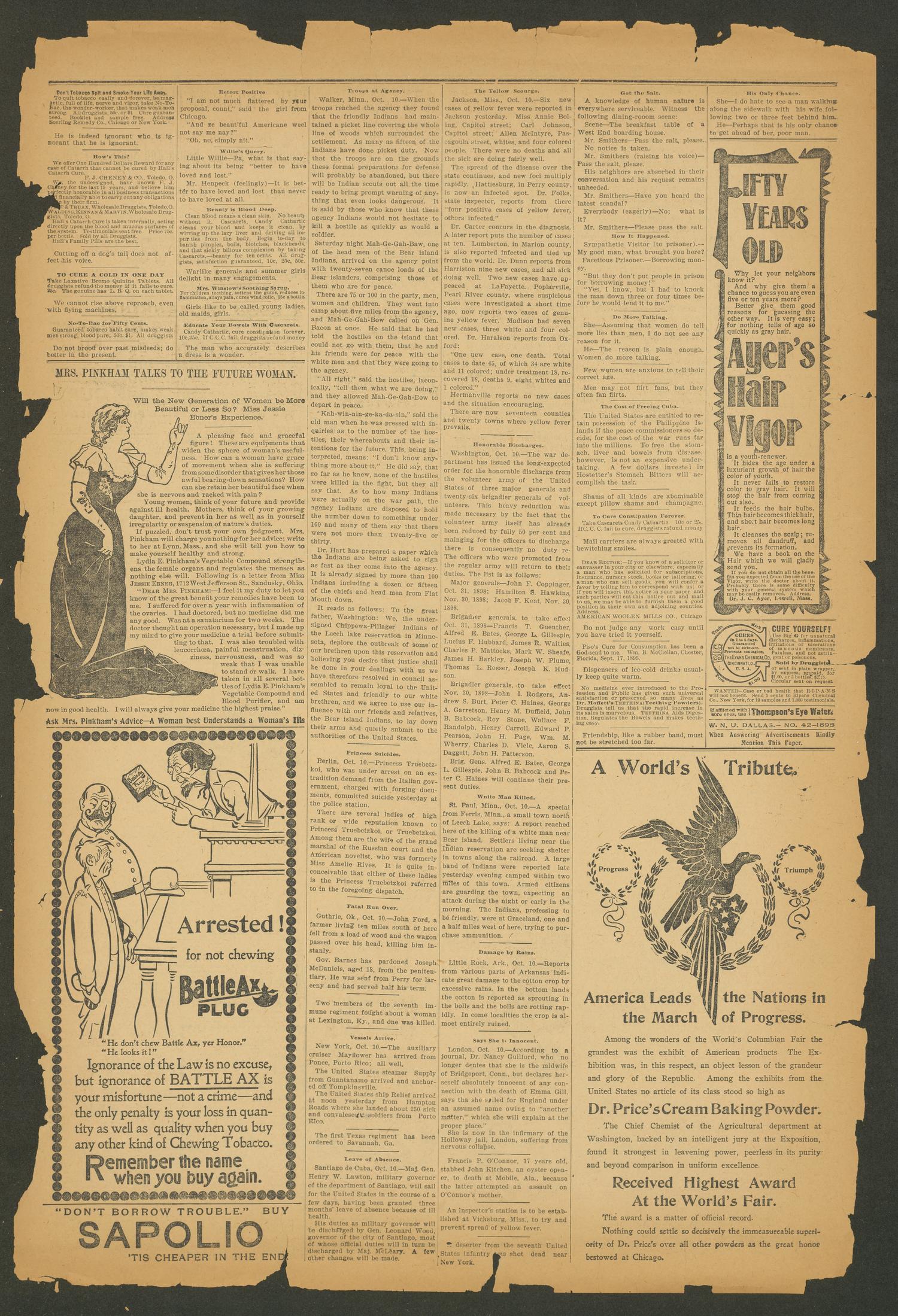 The Jacksonville Banner. (Jacksonville, Tex.), Vol. 11, No. 22, Ed. 1 Friday, October 14, 1898
                                                
                                                    [Sequence #]: 7 of 8
                                                