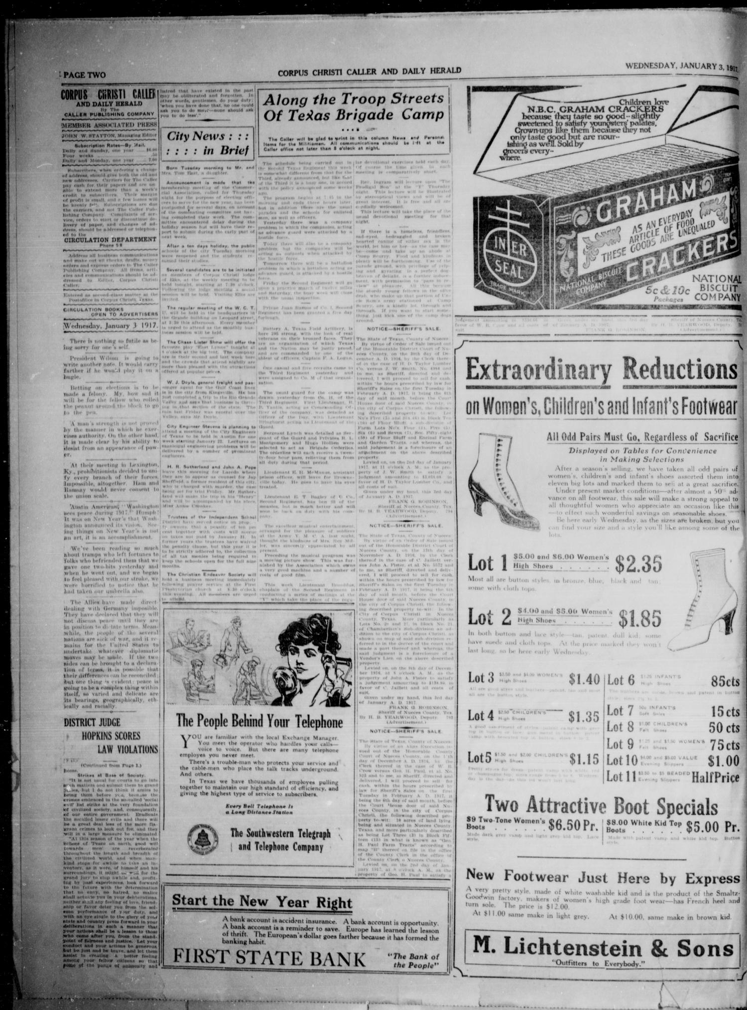 Corpus Christi Caller and Daily Herald (Corpus Christi, Tex.), Vol. 19, No. 24, Ed. 1, Wednesday, January 3, 1917
                                                
                                                    [Sequence #]: 2 of 4
                                                