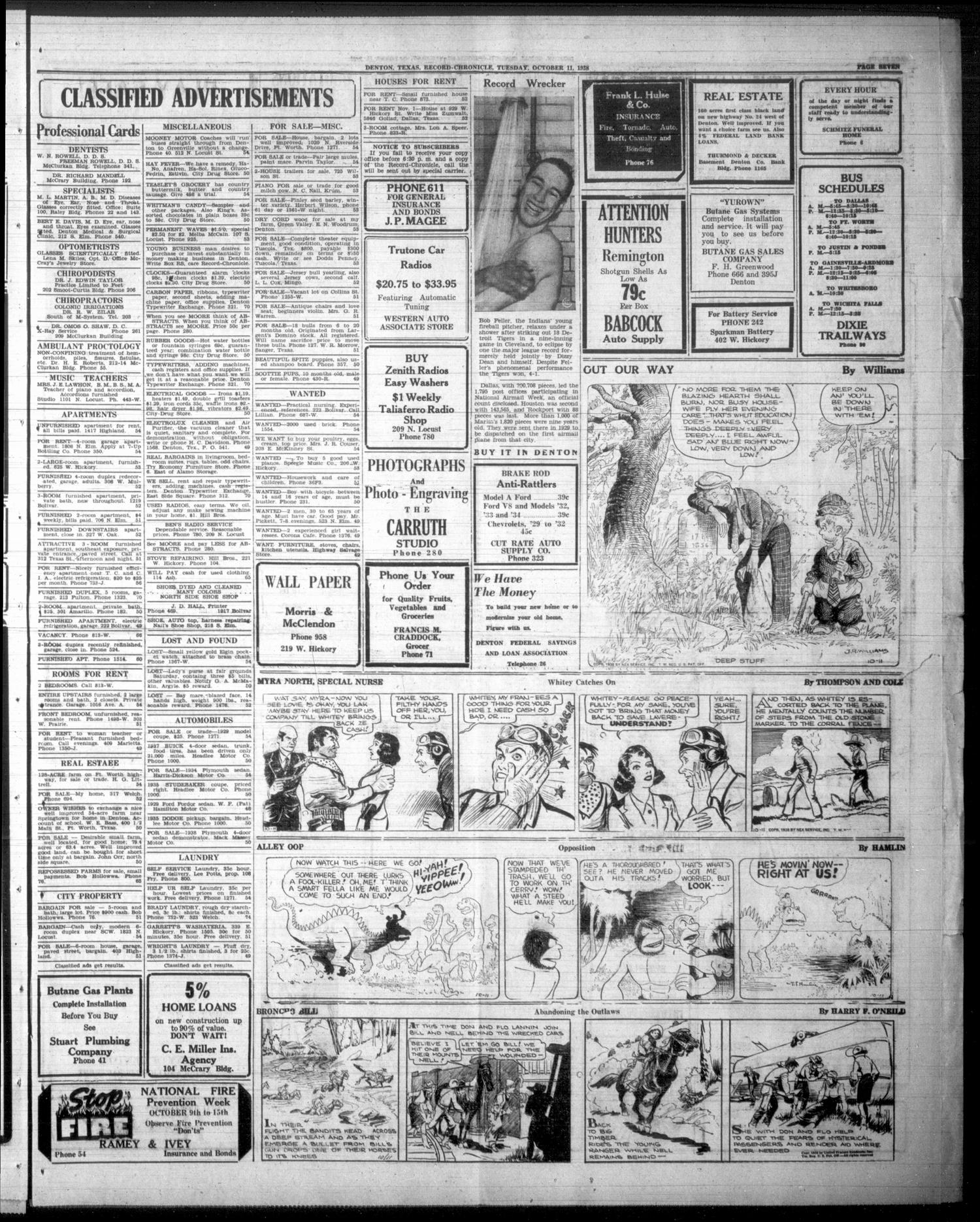 Denton Record-Chronicle (Denton, Tex.), Vol. 38, No. 49, Ed. 1 Tuesday, October 11, 1938
                                                
                                                    [Sequence #]: 7 of 8
                                                