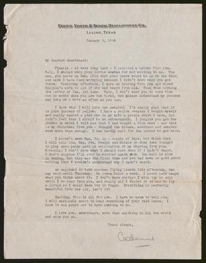 Primary view of object titled '[Letter from Catherine Davis to Joe Davis - January 9, 1945]'.