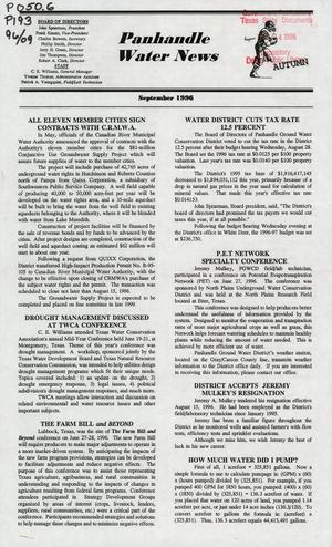 Primary view of object titled 'Panhandle Water News, September 1996'.