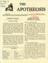 Journal/Magazine/Newsletter: The Apotheosis, August 1992