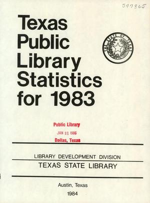 Texas Public Library Statistics for 1983