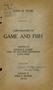 Book: [Texas] Game and Fish Law Proclamations: As Amended 1925-1926