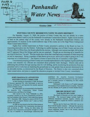 Panhandle Water News, October 2000