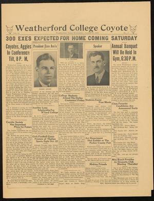 Primary view of object titled 'Weatherford College Coyote (Weatherford, Tex.), Vol. 11, No. 3, Ed. 1 Wednesday, October 28, 1936'.