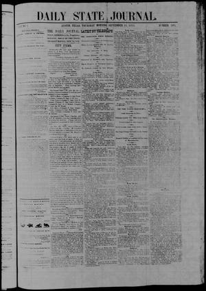 Primary view of object titled 'Daily State Journal. (Austin, Tex.), Vol. 1, No. 195, Ed. 1 Thursday, September 15, 1870'.