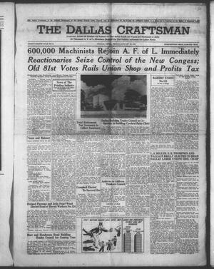 Primary view of object titled 'The Dallas Craftsman (Dallas, Tex.), Vol. 38, No. 6, Ed. 1 Friday, January 12, 1951'.