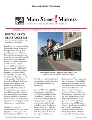Primary view of object titled 'Main Street Matters, October 2014'.