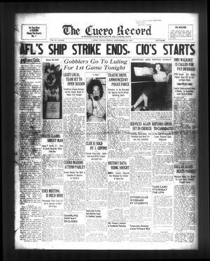 Primary view of object titled 'The Cuero Record (Cuero, Tex.), Vol. 52, No. 201, Ed. 1 Friday, September 13, 1946'.