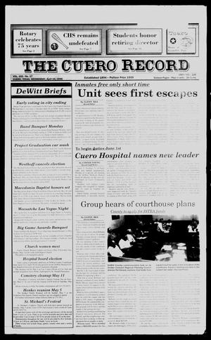 Primary view of object titled 'The Cuero Record (Cuero, Tex.), Vol. 102, No. 17, Ed. 1 Wednesday, April 24, 1996'.
