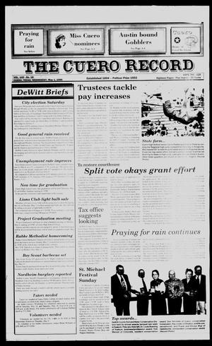Primary view of object titled 'The Cuero Record (Cuero, Tex.), Vol. 102, No. 18, Ed. 1 Wednesday, May 1, 1996'.