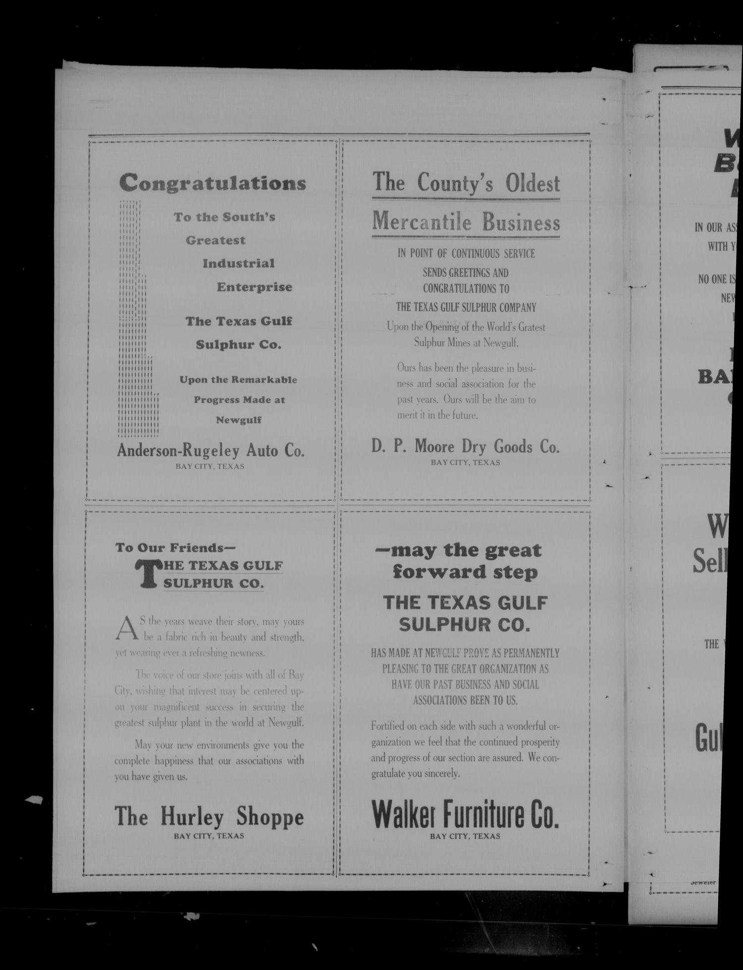 The Daily Tribune (Bay City, Tex.), Vol. 24, No. 20, Ed. 1 Thursday, May 9, 1929
                                                
                                                    [Sequence #]: 12 of 14
                                                