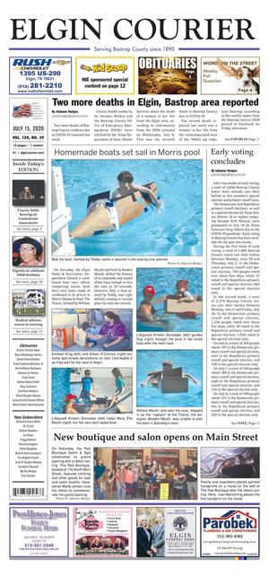 Primary view of Elgin Courier (Elgin, Tex.), Vol. 130, No. 29, Ed. 1 Wednesday, July 15, 2020