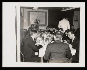 Primary view of object titled '[Soldiers Eating at Yoder Company]'.