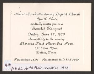 Primary view of object titled '[Invitation for Youth Choir Banquet, 1973]'.