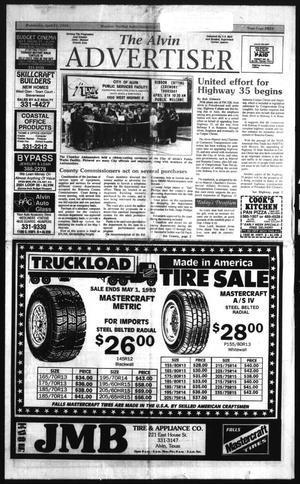 Primary view of object titled 'The Alvin Advertiser (Alvin, Tex.), Ed. 1 Wednesday, April 21, 1993'.
