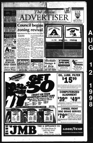Primary view of object titled 'The Alvin Advertiser (Alvin, Tex.), Ed. 1 Wednesday, August 12, 1998'.
