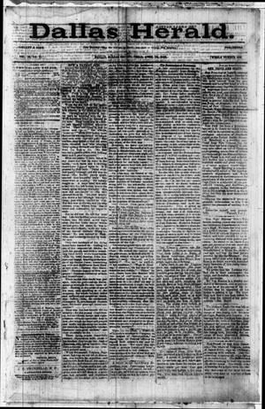 Primary view of object titled 'Dallas Herald. (Dallas, Tex.), Vol. 10, No. 21, Ed. 1 Saturday, April 26, 1862'.