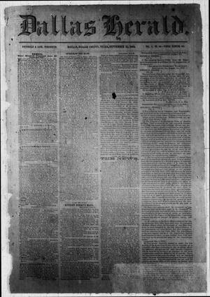 Primary view of Dallas Herald. (Dallas, Tex.), Vol. 11, No. 43, Ed. 1 Wednesday, September 23, 1863