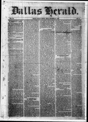 Primary view of object titled 'Dallas Herald. (Dallas, Tex.), Vol. 12, No. 13, Ed. 1 Saturday, November 19, 1864'.