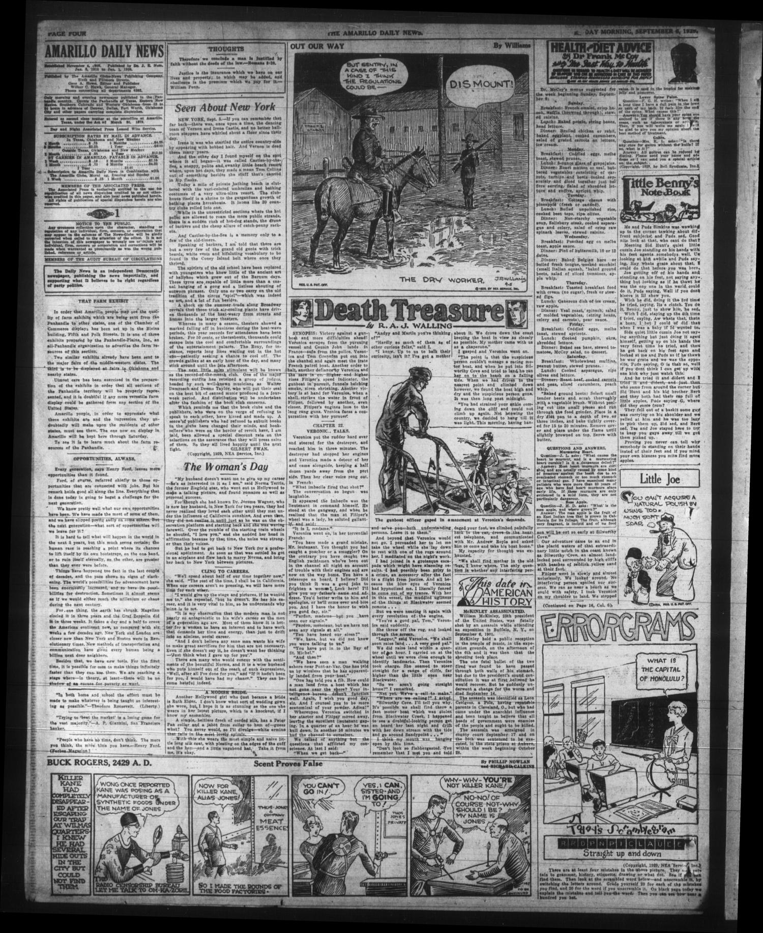 Amarillo Daily News (Amarillo, Tex.), Vol. 20, No. 294, Ed. 1 Friday, September 6, 1929
                                                
                                                    [Sequence #]: 4 of 16
                                                