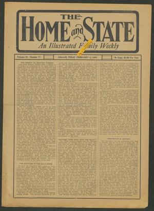 Primary view of object titled 'The Home and State (Dallas, Tex.), Vol. 10, No. 37, Ed. 1 Thursday, February 4, 1909'.