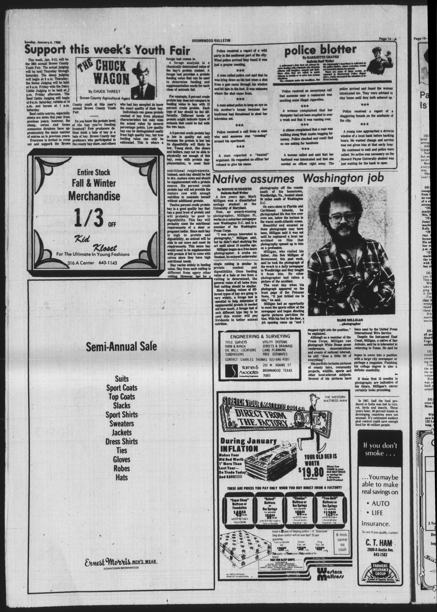 Brownwood Bulletin (Brownwood, Tex.), Vol. 80, No. 72, Ed. 1 Sunday, January 6, 1980
                                                
                                                    [Sequence #]: 14 of 48
                                                